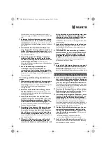 Предварительный просмотр 6 страницы Würth BM 10-E COMPACT Operating Instructions Manual