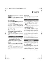 Предварительный просмотр 9 страницы Würth BM 10-E COMPACT Operating Instructions Manual