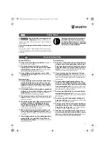 Предварительный просмотр 11 страницы Würth BM 10-E COMPACT Operating Instructions Manual