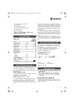 Предварительный просмотр 13 страницы Würth BM 10-E COMPACT Operating Instructions Manual