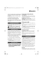 Предварительный просмотр 14 страницы Würth BM 10-E COMPACT Operating Instructions Manual