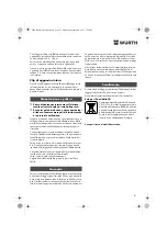 Предварительный просмотр 21 страницы Würth BM 10-E COMPACT Operating Instructions Manual