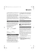 Предварительный просмотр 25 страницы Würth BM 10-E COMPACT Operating Instructions Manual