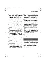 Предварительный просмотр 29 страницы Würth BM 10-E COMPACT Operating Instructions Manual