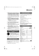 Предварительный просмотр 30 страницы Würth BM 10-E COMPACT Operating Instructions Manual