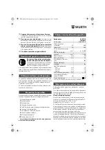 Предварительный просмотр 36 страницы Würth BM 10-E COMPACT Operating Instructions Manual