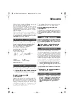 Предварительный просмотр 37 страницы Würth BM 10-E COMPACT Operating Instructions Manual