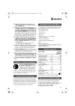 Предварительный просмотр 42 страницы Würth BM 10-E COMPACT Operating Instructions Manual