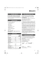 Предварительный просмотр 53 страницы Würth BM 10-E COMPACT Operating Instructions Manual