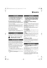 Предварительный просмотр 54 страницы Würth BM 10-E COMPACT Operating Instructions Manual