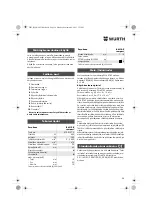 Предварительный просмотр 58 страницы Würth BM 10-E COMPACT Operating Instructions Manual