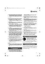 Предварительный просмотр 62 страницы Würth BM 10-E COMPACT Operating Instructions Manual