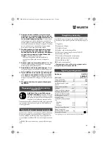 Предварительный просмотр 68 страницы Würth BM 10-E COMPACT Operating Instructions Manual