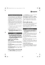 Предварительный просмотр 70 страницы Würth BM 10-E COMPACT Operating Instructions Manual