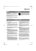 Предварительный просмотр 72 страницы Würth BM 10-E COMPACT Operating Instructions Manual