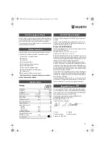 Предварительный просмотр 74 страницы Würth BM 10-E COMPACT Operating Instructions Manual