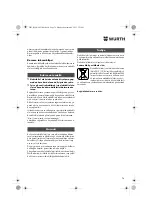 Предварительный просмотр 76 страницы Würth BM 10-E COMPACT Operating Instructions Manual