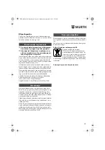 Предварительный просмотр 82 страницы Würth BM 10-E COMPACT Operating Instructions Manual