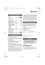 Предварительный просмотр 86 страницы Würth BM 10-E COMPACT Operating Instructions Manual