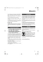 Предварительный просмотр 88 страницы Würth BM 10-E COMPACT Operating Instructions Manual