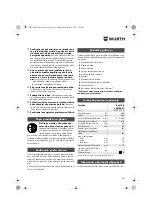 Предварительный просмотр 96 страницы Würth BM 10-E COMPACT Operating Instructions Manual