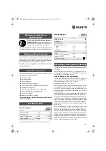 Предварительный просмотр 102 страницы Würth BM 10-E COMPACT Operating Instructions Manual