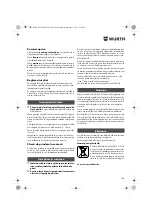 Предварительный просмотр 104 страницы Würth BM 10-E COMPACT Operating Instructions Manual