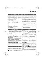 Предварительный просмотр 108 страницы Würth BM 10-E COMPACT Operating Instructions Manual