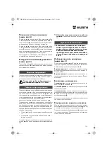 Предварительный просмотр 114 страницы Würth BM 10-E COMPACT Operating Instructions Manual