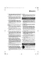 Предварительный просмотр 117 страницы Würth BM 10-E COMPACT Operating Instructions Manual