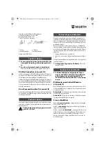 Предварительный просмотр 119 страницы Würth BM 10-E COMPACT Operating Instructions Manual