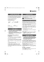 Предварительный просмотр 124 страницы Würth BM 10-E COMPACT Operating Instructions Manual