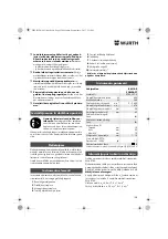 Предварительный просмотр 128 страницы Würth BM 10-E COMPACT Operating Instructions Manual