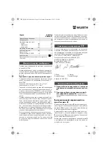 Предварительный просмотр 135 страницы Würth BM 10-E COMPACT Operating Instructions Manual