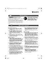 Предварительный просмотр 138 страницы Würth BM 10-E COMPACT Operating Instructions Manual