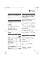 Предварительный просмотр 140 страницы Würth BM 10-E COMPACT Operating Instructions Manual