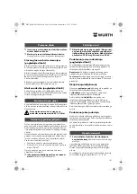 Предварительный просмотр 141 страницы Würth BM 10-E COMPACT Operating Instructions Manual