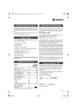 Предварительный просмотр 145 страницы Würth BM 10-E COMPACT Operating Instructions Manual