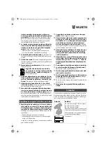 Предварительный просмотр 131 страницы Würth BS 14-A Compact Translation Of The Original Operating Instructions