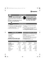 Preview for 5 page of Würth DSA 11-S Translation Of The Original Operating Instructions