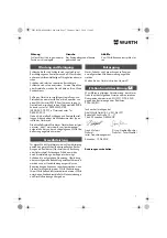 Preview for 7 page of Würth DSA 11-S Translation Of The Original Operating Instructions