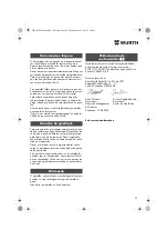 Preview for 22 page of Würth DSA 11-S Translation Of The Original Operating Instructions