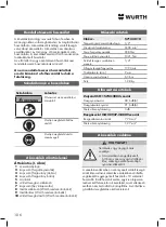 Preview for 106 page of Würth DSS 1/2" Premium Compact Translation Of The Original Operating Instructions