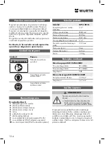 Preview for 134 page of Würth DSS 1/2" Premium Compact Translation Of The Original Operating Instructions