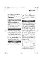 Предварительный просмотр 36 страницы Würth EMS 350-SL COMPACT Translation Of The Original Operating Instructions