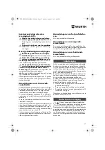 Предварительный просмотр 47 страницы Würth EMS 350-SL COMPACT Translation Of The Original Operating Instructions