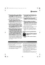 Предварительный просмотр 36 страницы Würth EMS 450-1.7 Compact Operating Instructions Manual