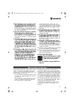 Предварительный просмотр 48 страницы Würth EMS 450-1.7 Compact Operating Instructions Manual