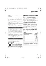 Предварительный просмотр 62 страницы Würth EMS 450-1.7 Compact Operating Instructions Manual