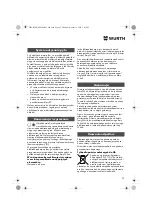 Предварительный просмотр 92 страницы Würth EMS 450-1.7 Compact Operating Instructions Manual